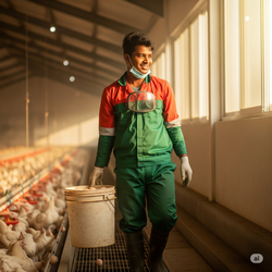 Poultry farm worker